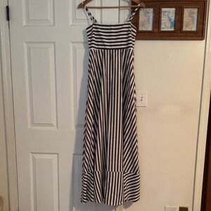SHEIN dark brown and White Striped Maxi Dress